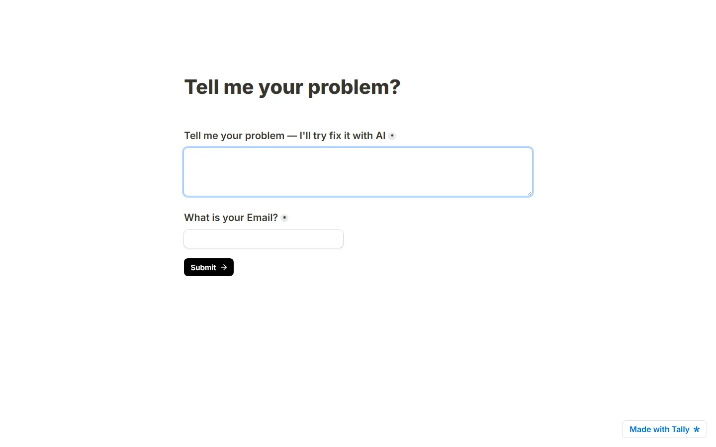 Tell Me Your Problem Bot submission and response workflow